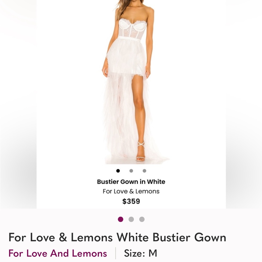 For Love And Lemons Sheer White Bustier Gown